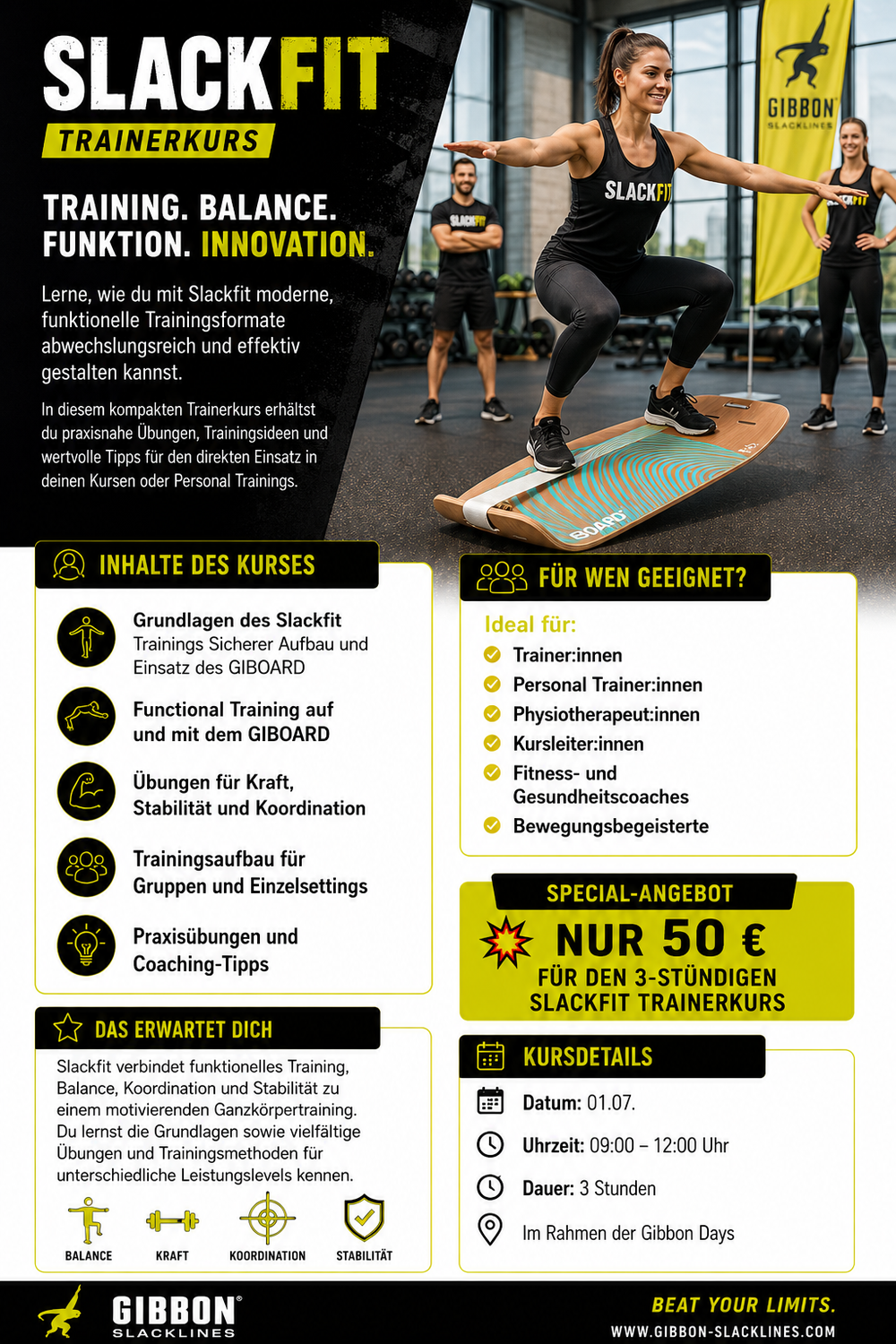 Slackfit Trainerkurs – Special Angebot bei den Gibbon Days