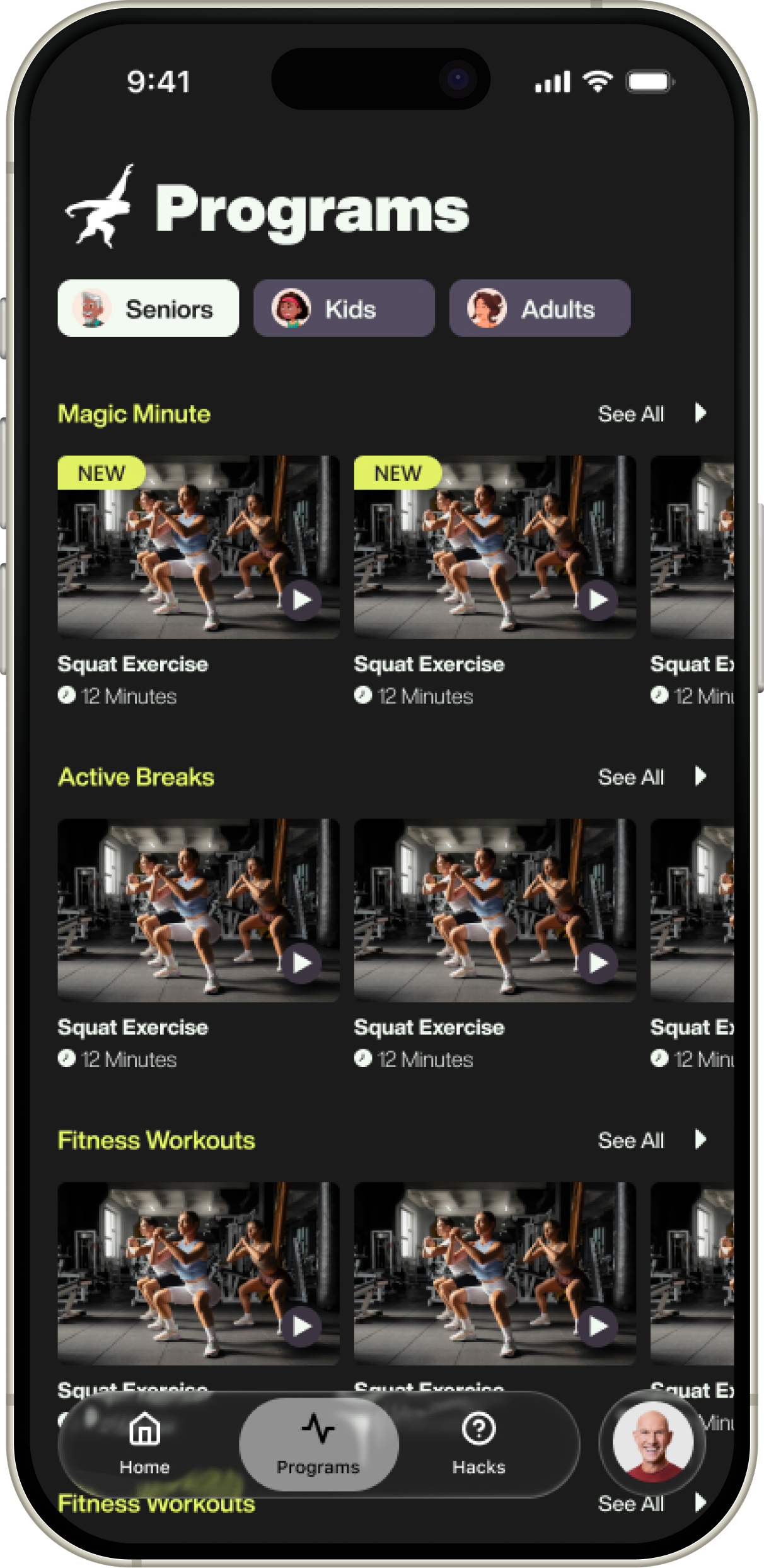 Preview of the training app