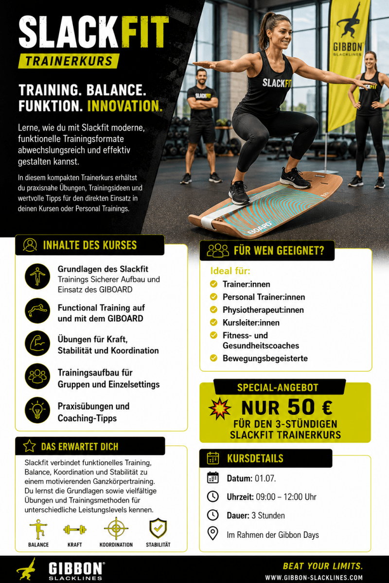 Slackfit Trainerkurs – Special Angebot bei den Gibbon Days - shop_name balancetraining