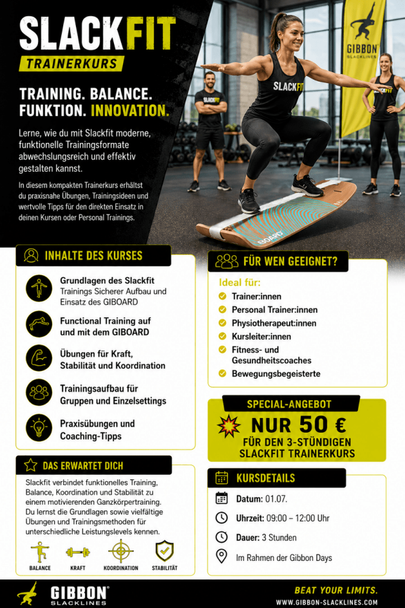 Slackfit Trainerkurs – Special Angebot bei den Gibbon Days - shop_name balancetraining