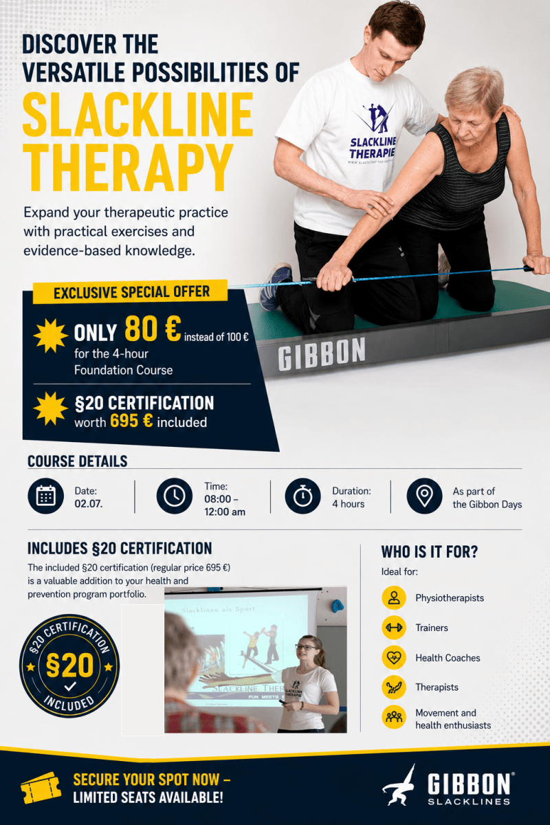 Slacklinetherapie Grundlagenkurs – Special Angebot bei den Gibbon Days - shop_name balancetraining