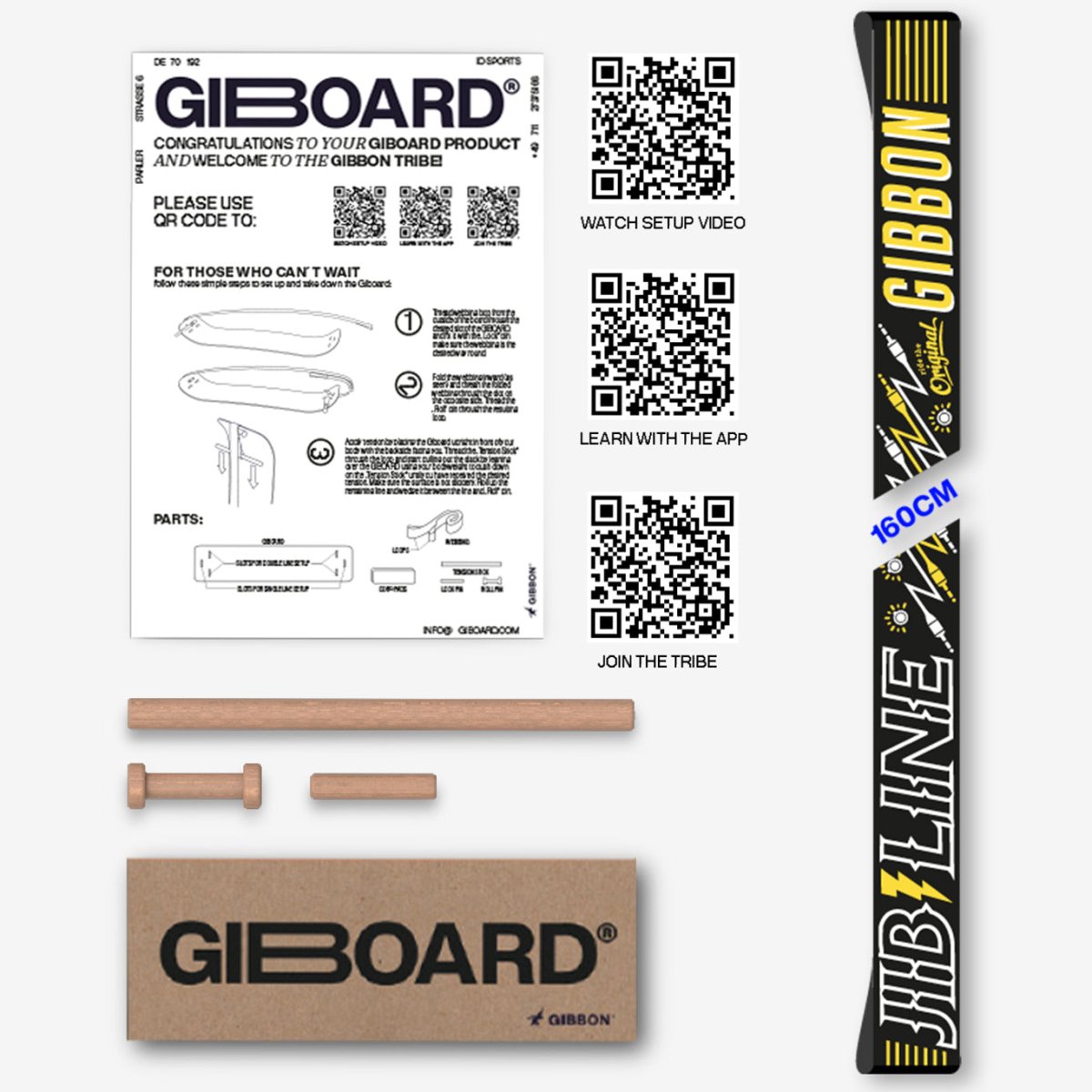 Webbing set - JibLine inkl. Corq Pads - Gibbon Slacklines